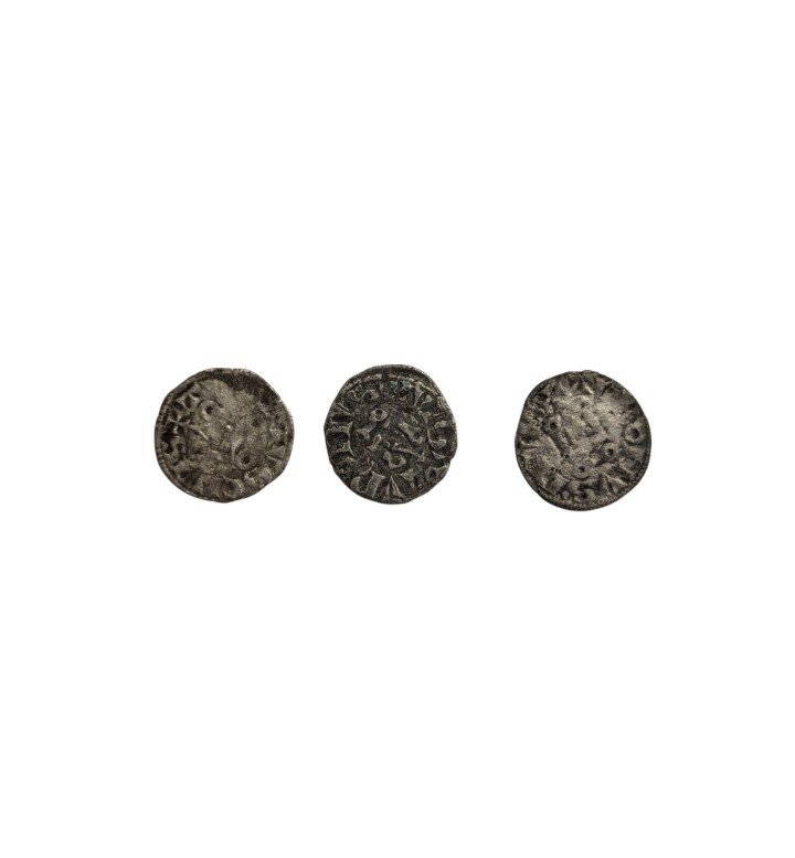 Three Deniers Tournaments Of Saint-louis - Medieval Coins - Numismatics -photo-3