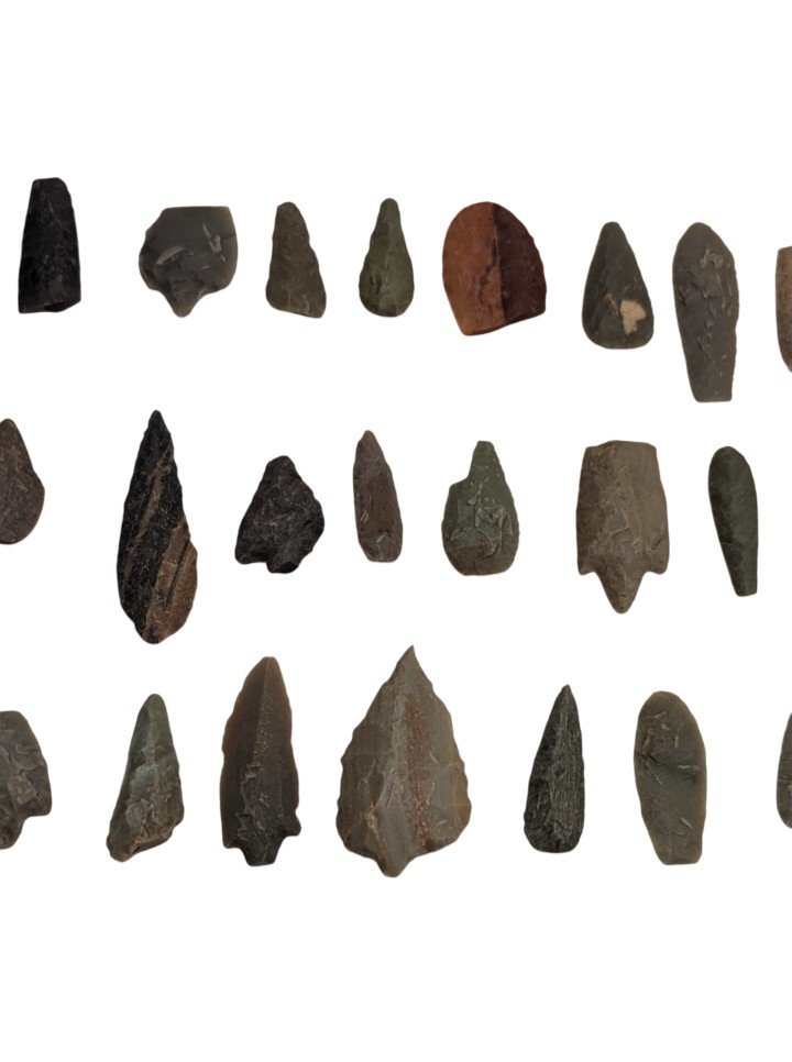 Lot Of 49 Neolithic Flint Tools - Sahara - Arrowheads - Cores - Archaeology-photo-2