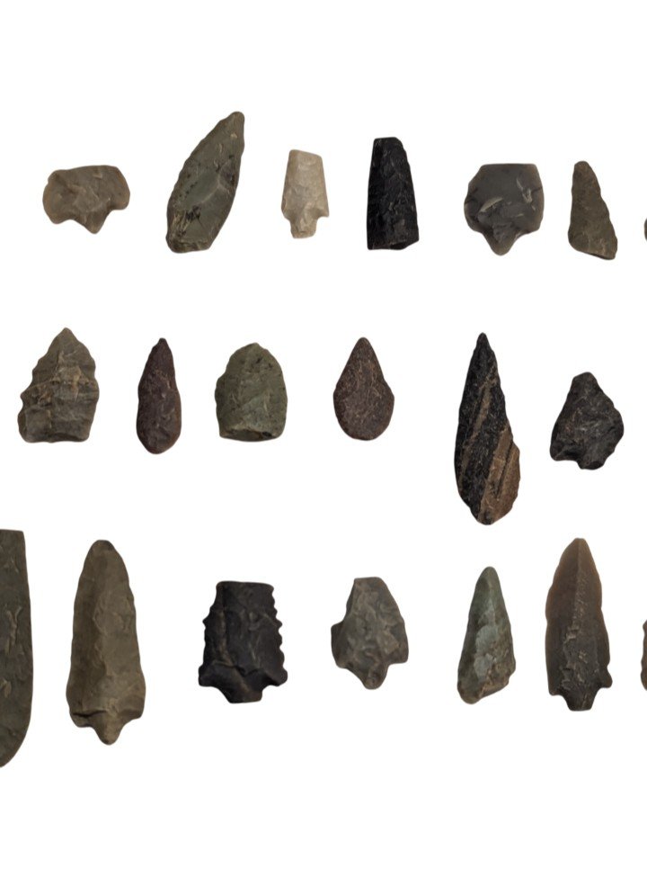 Lot Of 49 Neolithic Flint Tools - Sahara - Arrowheads - Cores - Archaeology-photo-3