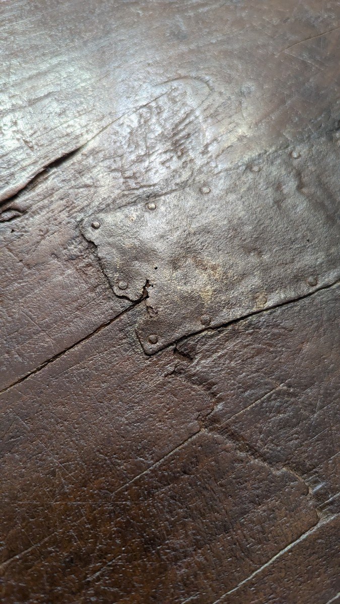 Religious Walnut Panel Transformed Into A Carving Table – Aveyron – 17th - 18th Century-photo-1