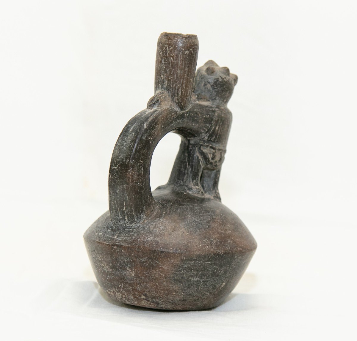 Stirrup Vase In Terracotta - Chimu Culture Peru - Archaeology-photo-2