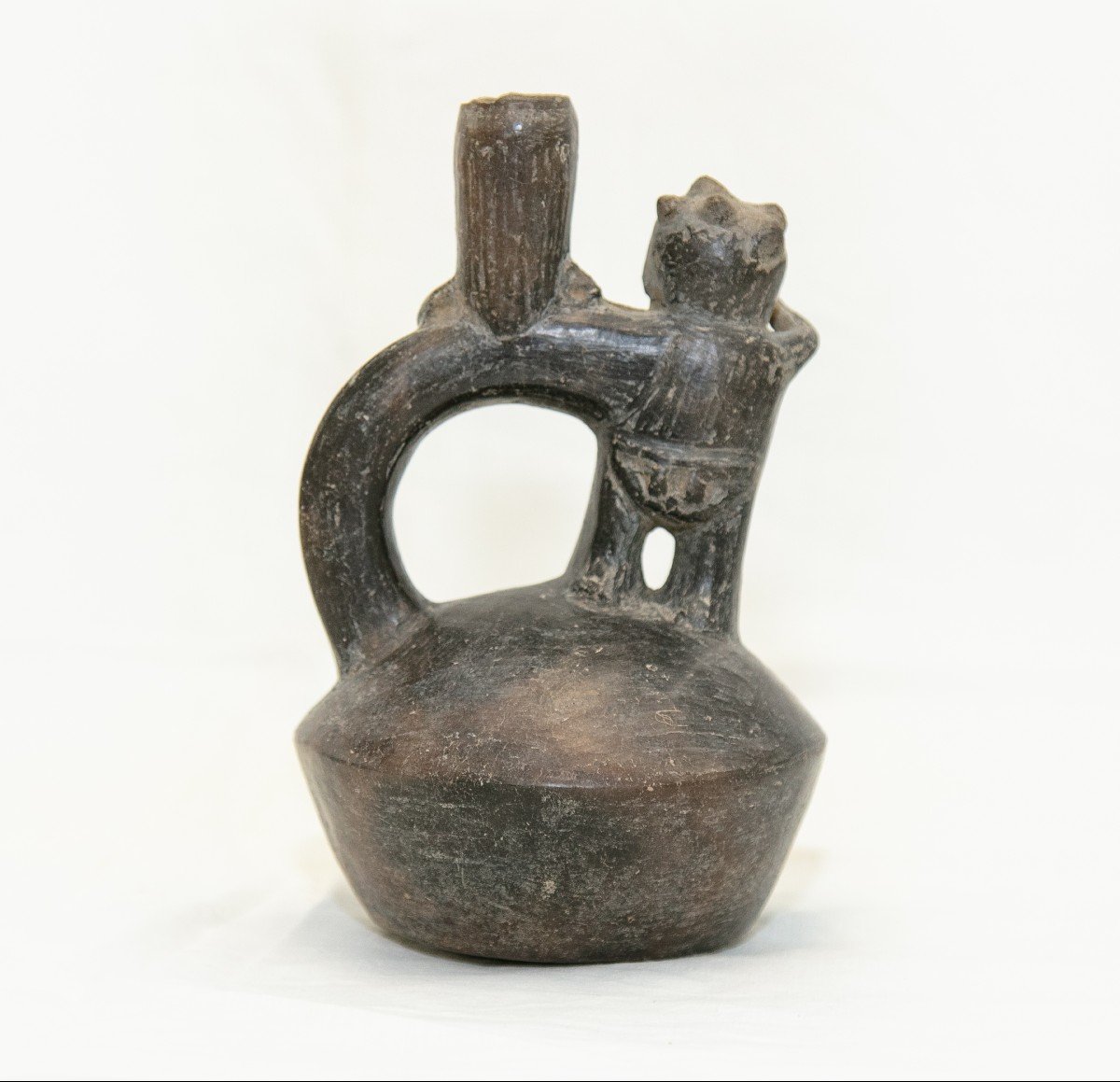 Stirrup Vase In Terracotta - Chimu Culture Peru - Archaeology-photo-3