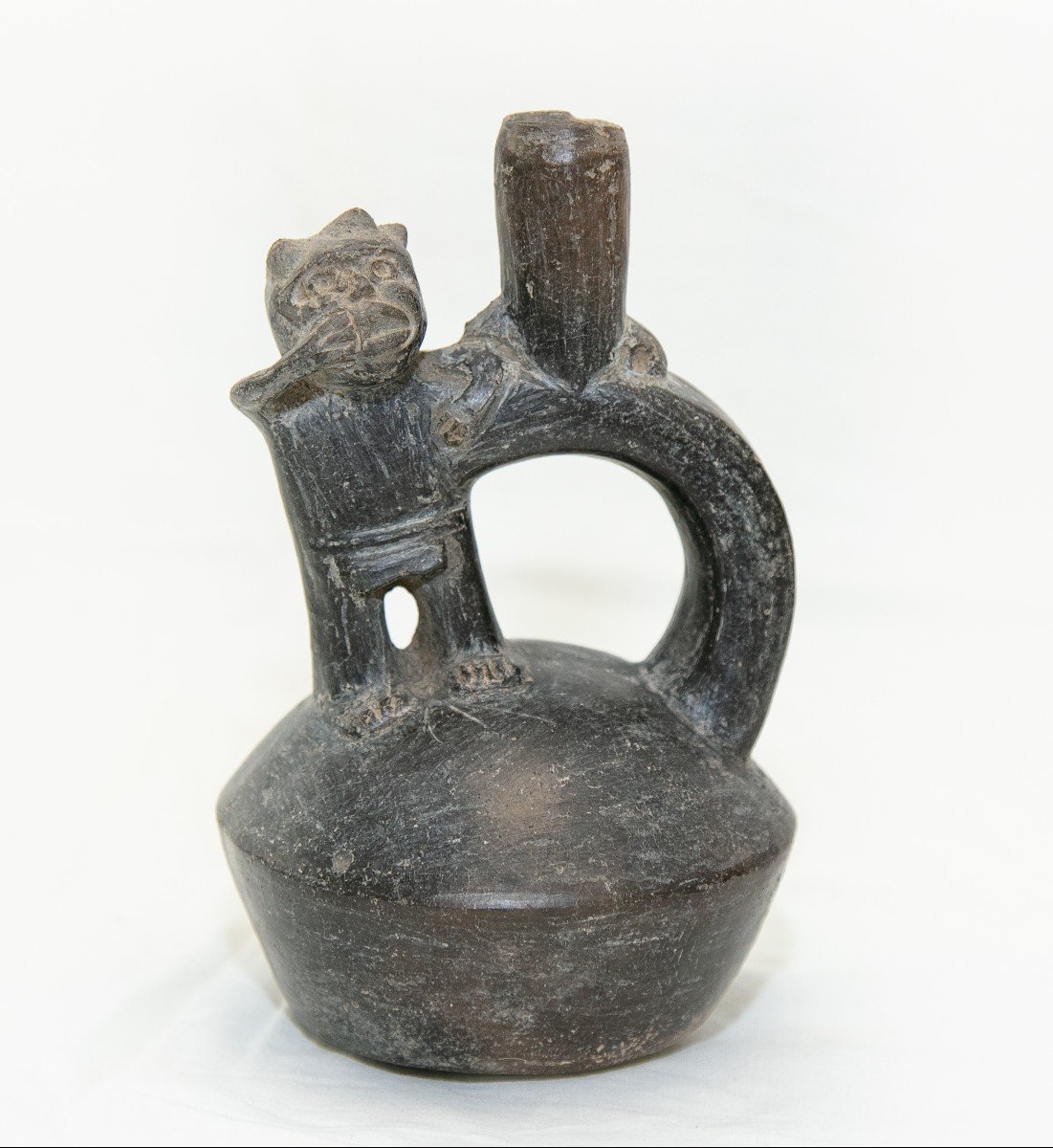 Stirrup Vase In Terracotta - Chimu Culture Peru - Archaeology