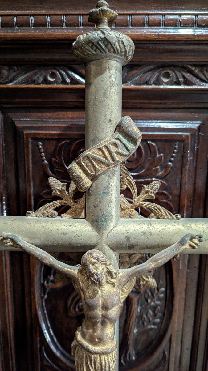 Processional Cross - Bronze - 19th Century - 61cm-photo-3