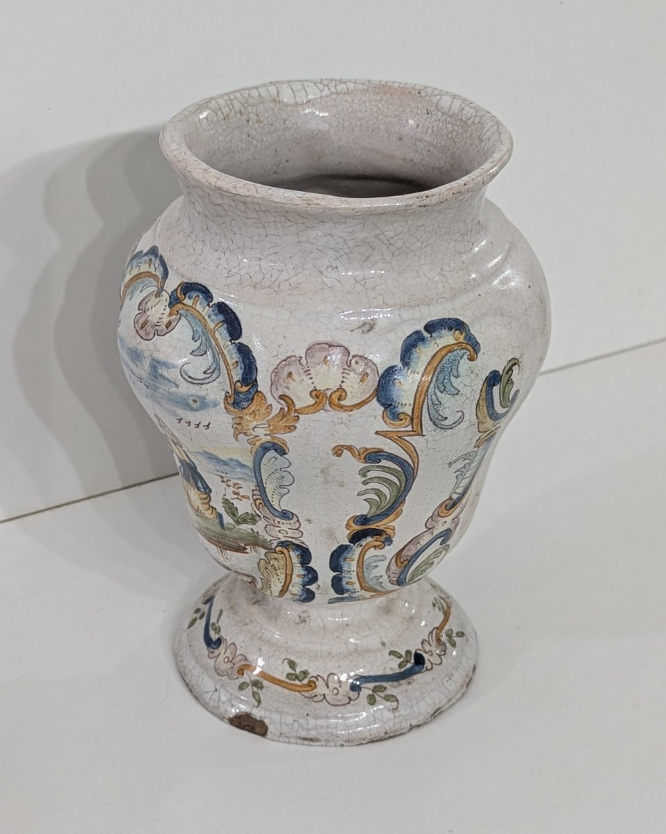 Earthenware Vase From The Giustiniano Factory - 18th Century - Pharmacy Jar -photo-3