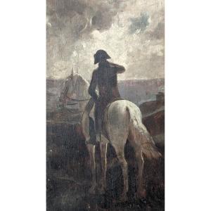 Oil On Panel Napoleon On Horseback