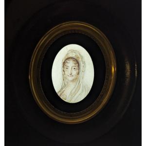Miniature Letizia Bonaparte - Mother Of Napoleon - Empire Period