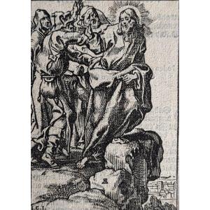 Gravure Le Christ Expulsé De Nazareth - Antoine Sallaert Par Christoffel Jegher -1649