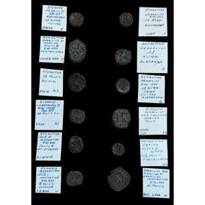 Collection De 12 Monnaies Byzantines - Bronze - Moyen âge -ex Col. Sable - Numismatique