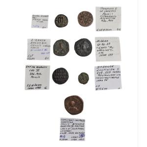 Collection Of 7 Byzantine Coins - Bronze - Middle Ages - Ex Col. Sable - Numismatics