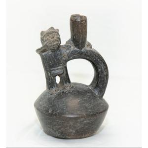 Stirrup Vase In Terracotta - Chimu Culture Peru - Archaeology