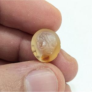 Translucent Carnelian Intaglio – Woman Profile – Roman Period