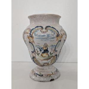 Earthenware Vase From The Giustiniano Factory - 18th Century - Pharmacy Jar 