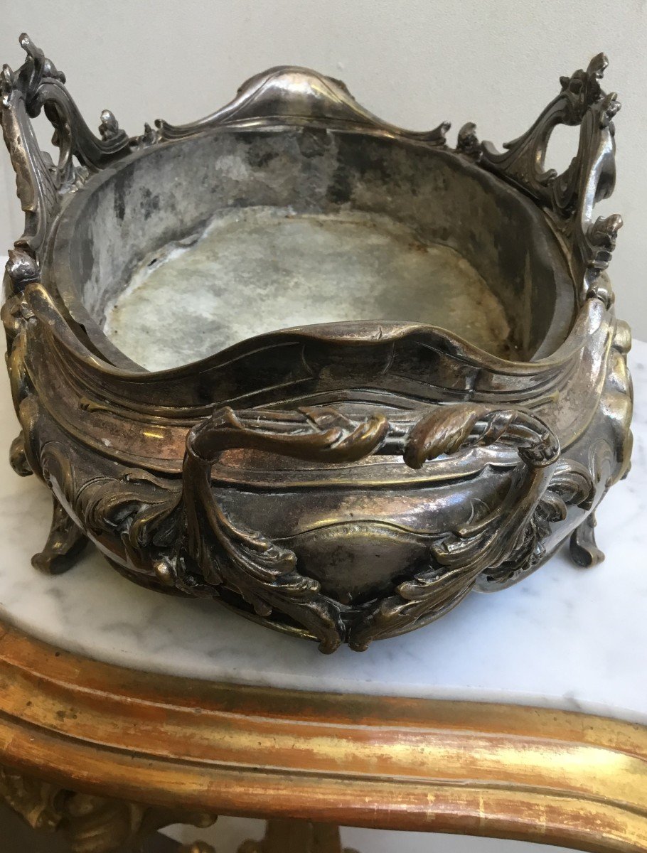 Silver-plated Planter, 19th Century-photo-5