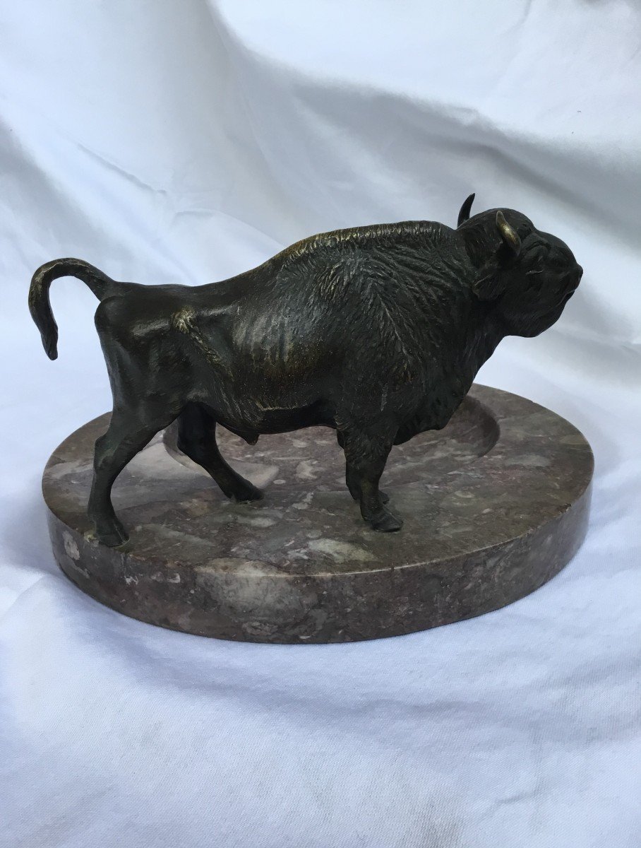 Bronze Bison With Brown Patina-photo-3