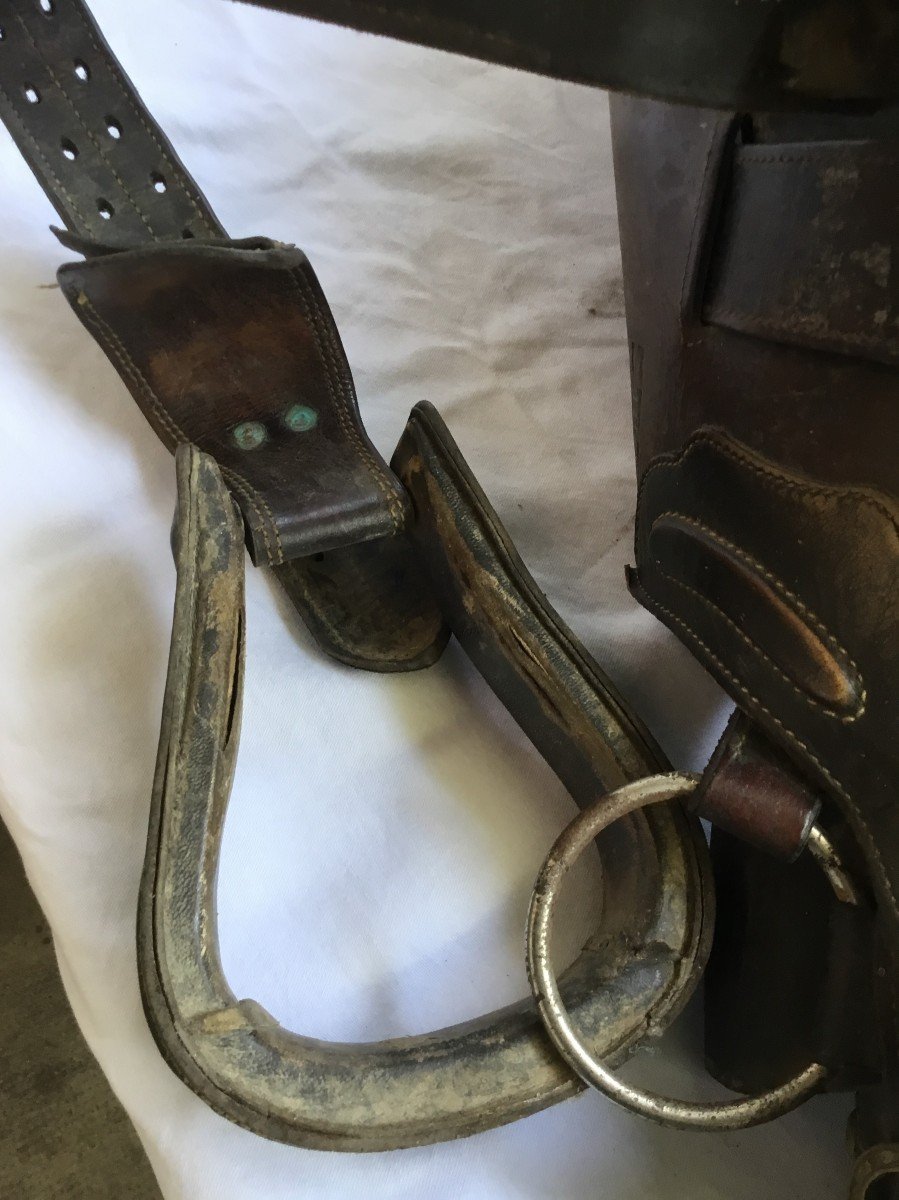 Leather Saddle, Late 19th Century-photo-4