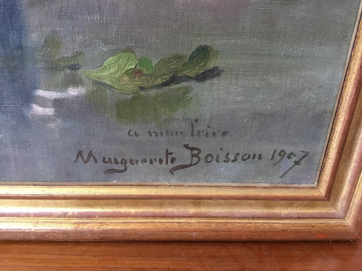 BOISSON Marguerite (XXe siècle) - Huile sur toile-photo-4