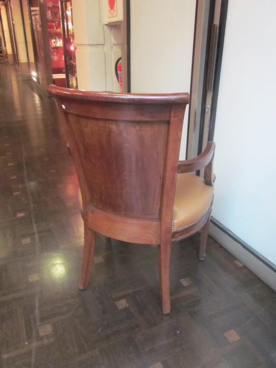 Fauteuil de bureau en acajou, époque Directoire-photo-4