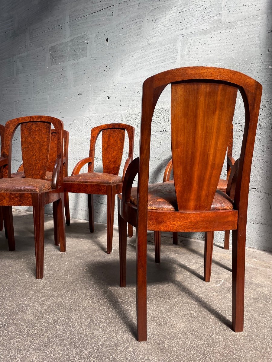 Suite Of Six Art Deco Chairs -photo-3