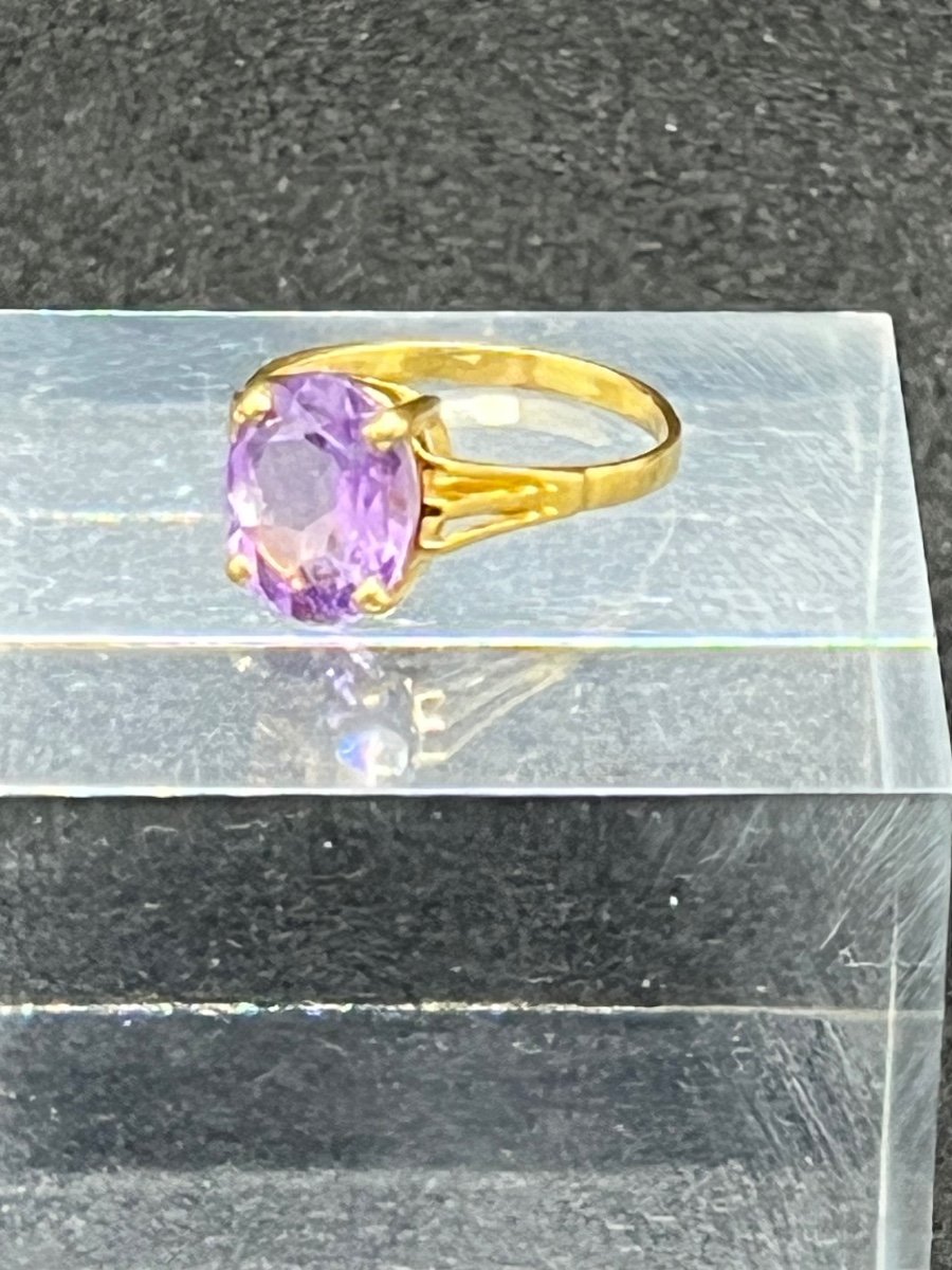 18k Yellow Orn And Amethyst Ring -photo-3