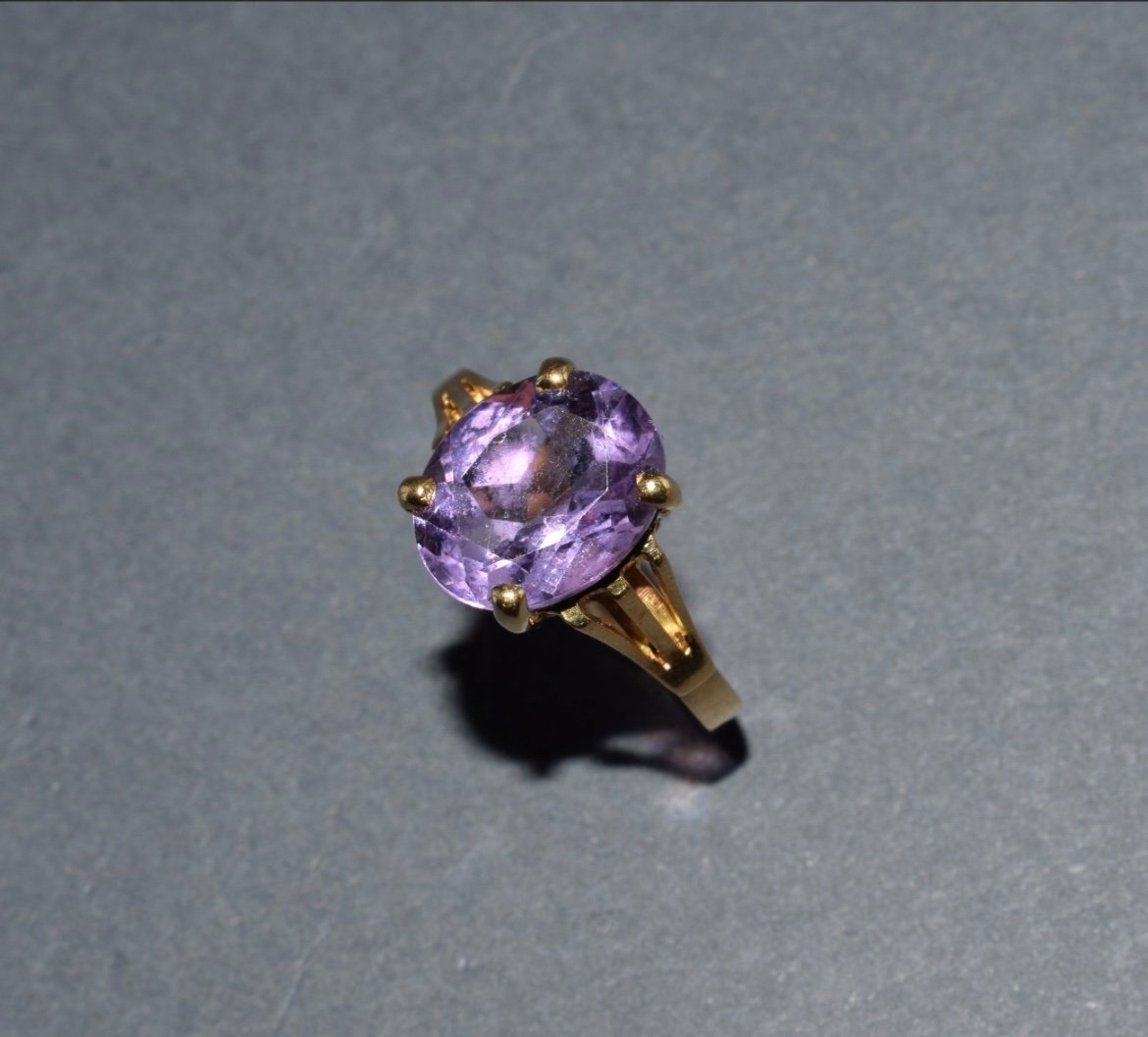 18k Yellow Orn And Amethyst Ring 