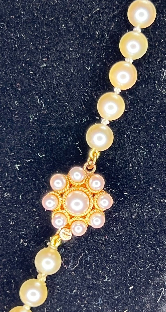 Collier 75 Perles De Culture Akoya Fermoir Perles Et Or 18k 54 Cm-photo-4