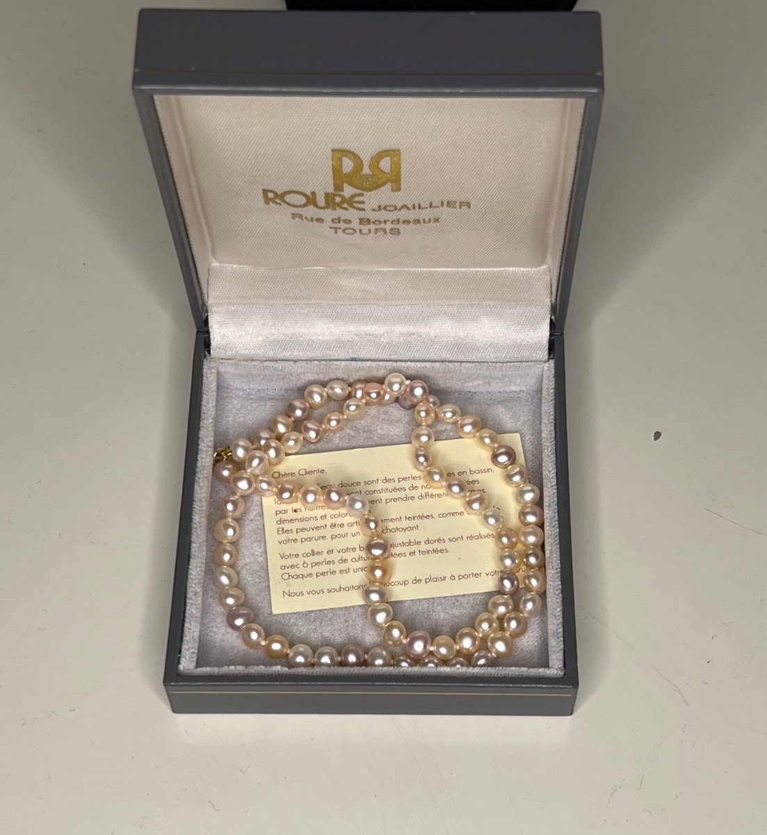 Cultured Pearl Necklace 45 Cm 750 °/°° Gold Clasp-photo-4