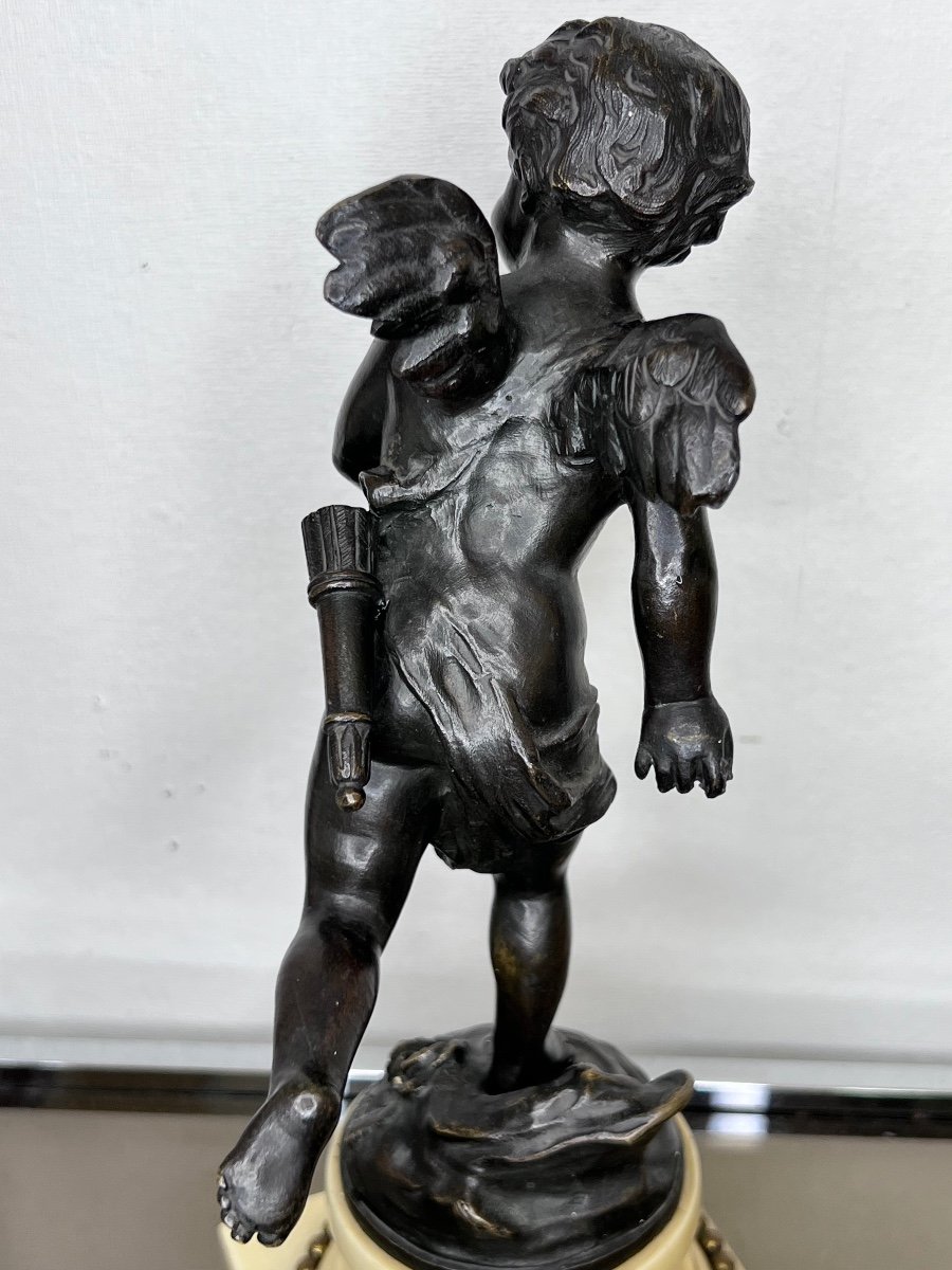 Sujet Sculpture Angelot Amour En Bronze-photo-1