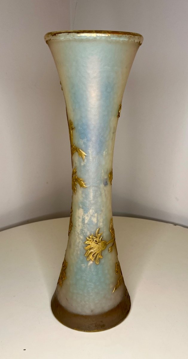 Large Daum Glass Paste Vase 19th Century-photo-2