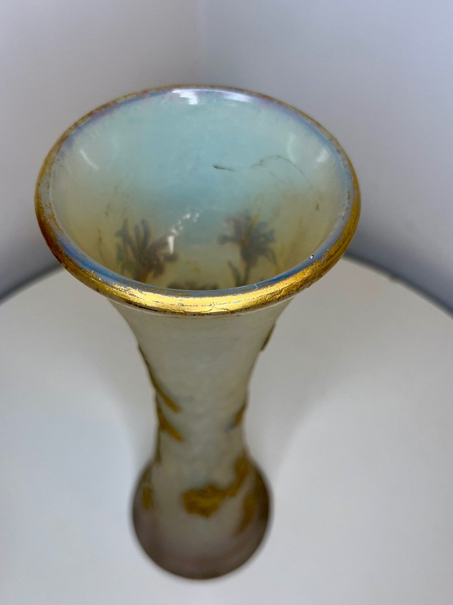 Large Daum Glass Paste Vase 19th Century-photo-3