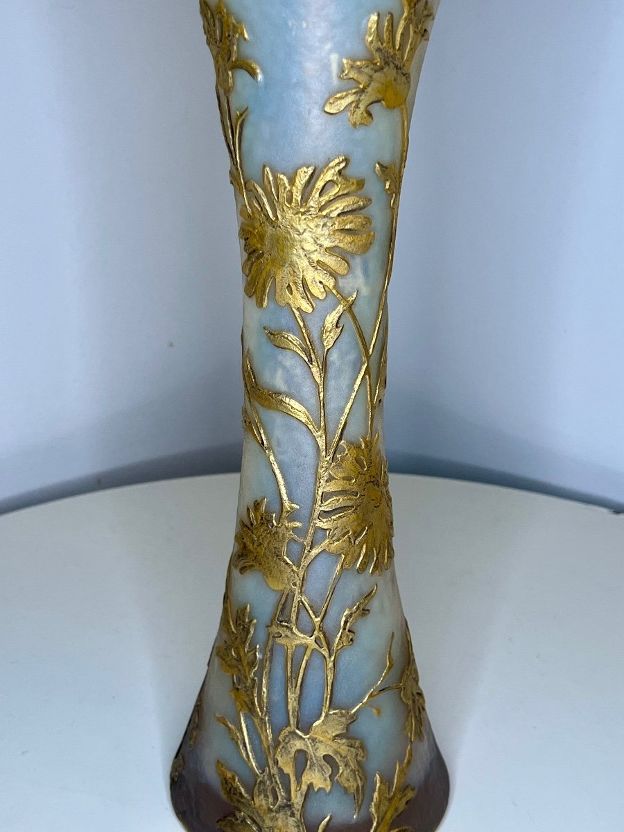 Large Daum Glass Paste Vase 19th Century-photo-4