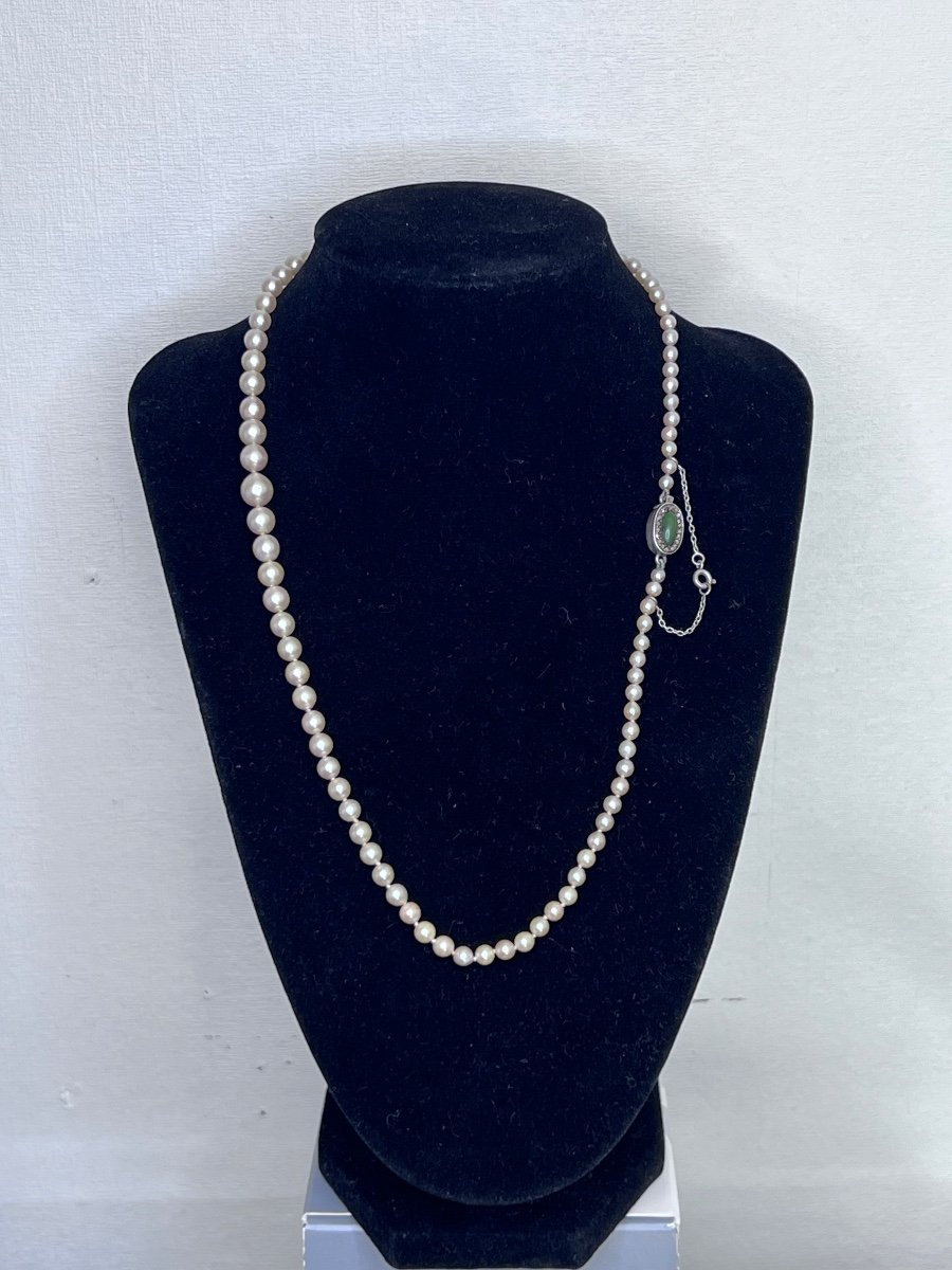 Necklace 91 Cultured Pearls Silver Clasp 49 Cm-photo-2