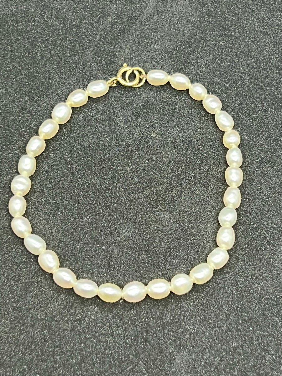 Cultured Pearl Bracelet And 18k Gold Clasp