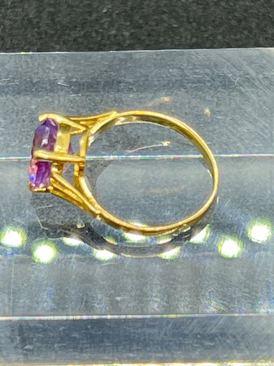 18k Yellow Gold And Amethyst Ring-photo-2