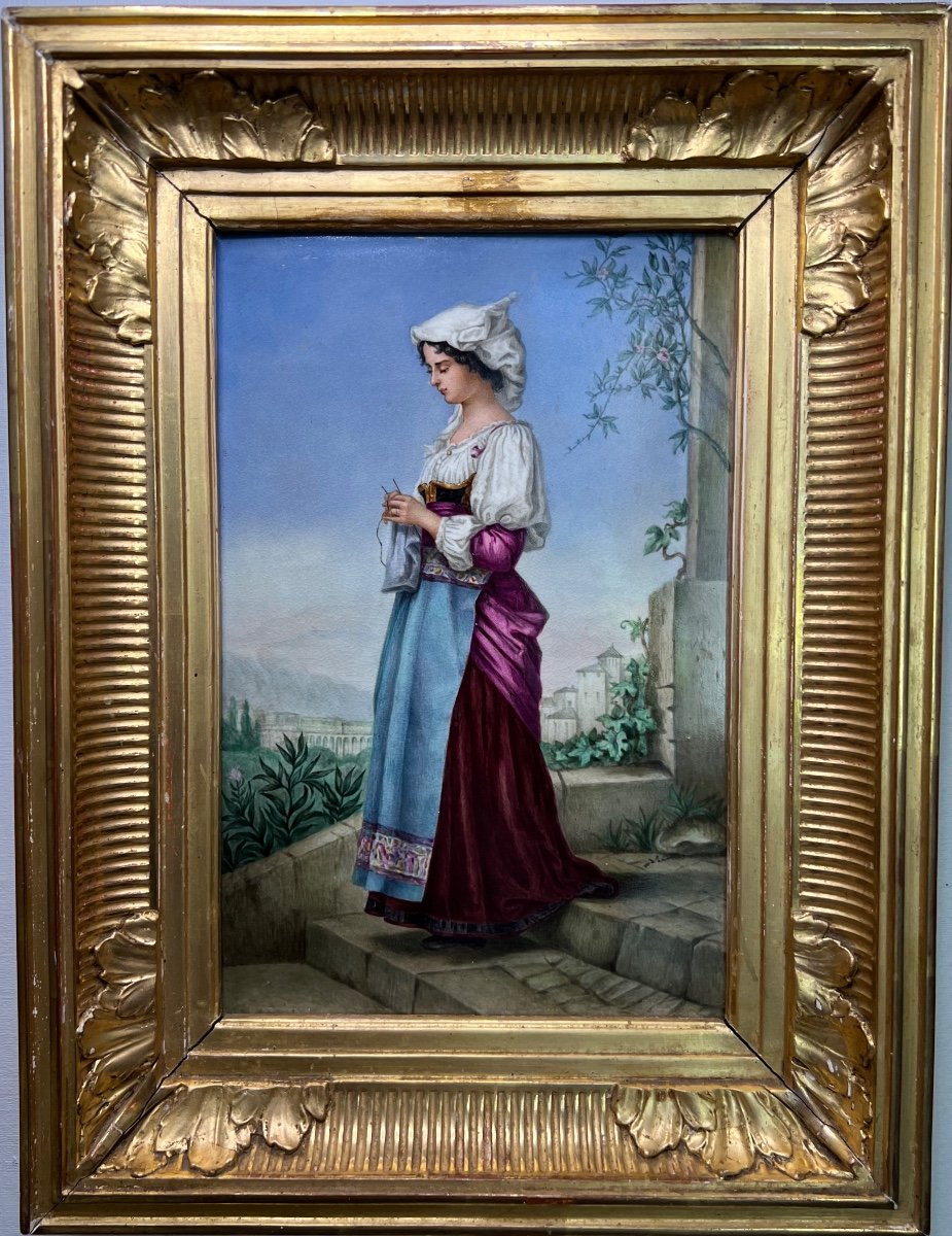 19th Century Porcelain Painting Plaque