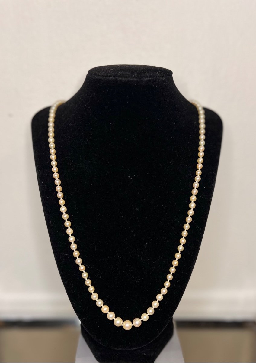 Collier Sautoir 137 Perles De Culture Fermoir Or 18k  75 Cm