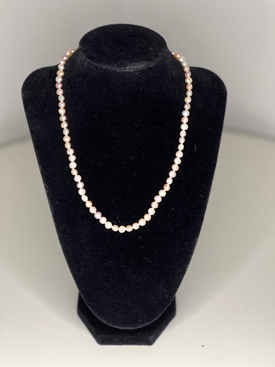 Cultured Pearl Necklace 45 Cm 750 °/°° Gold Clasp-photo-2