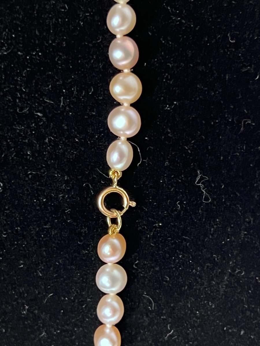 Cultured Pearl Necklace 45 Cm 750 °/°° Gold Clasp-photo-4