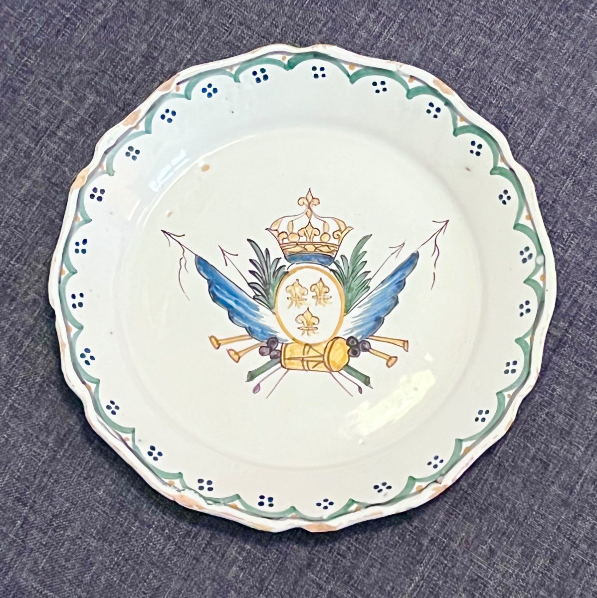 Pre-revolutionary Plate In Nevers Earthenware, 18th Century