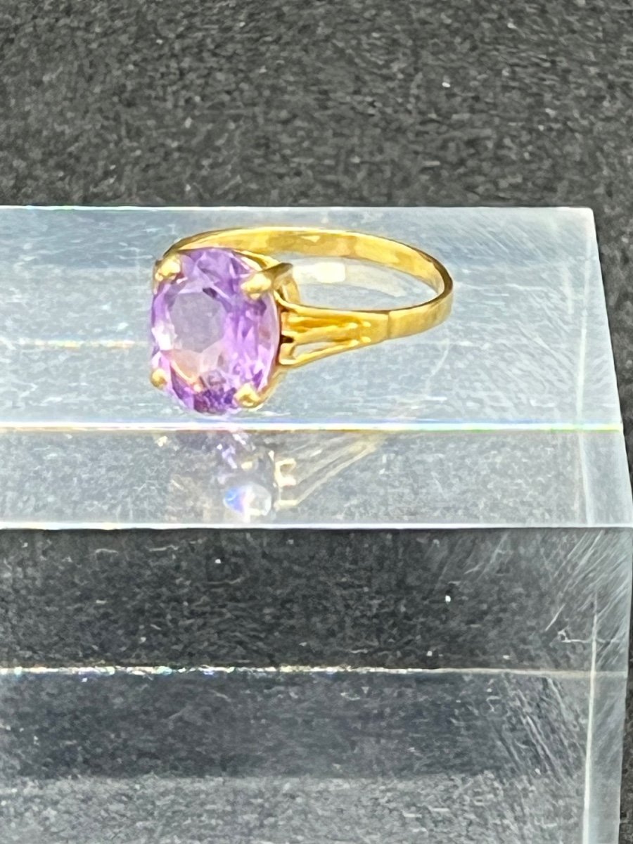 18k Yellow Gold And Amethyst Ring-photo-3