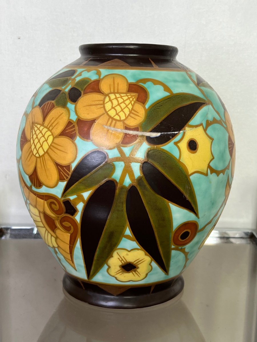 Vase Boch Keramis Catteau Art Deco Faience-photo-4