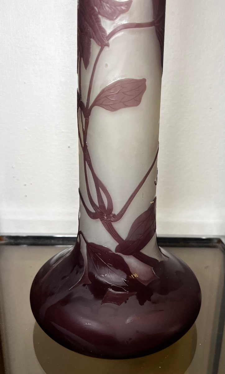 Large Glass Paste Vase Glass Paste Galle Art Deco Art Nouveau 44.5 Cm-photo-3