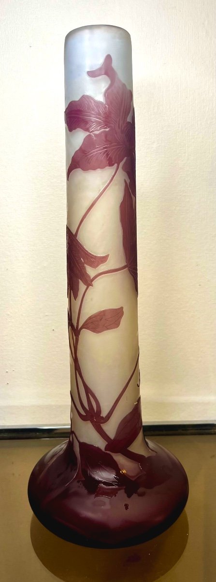 Large Glass Paste Vase Glass Paste Galle Art Deco Art Nouveau 44.5 Cm