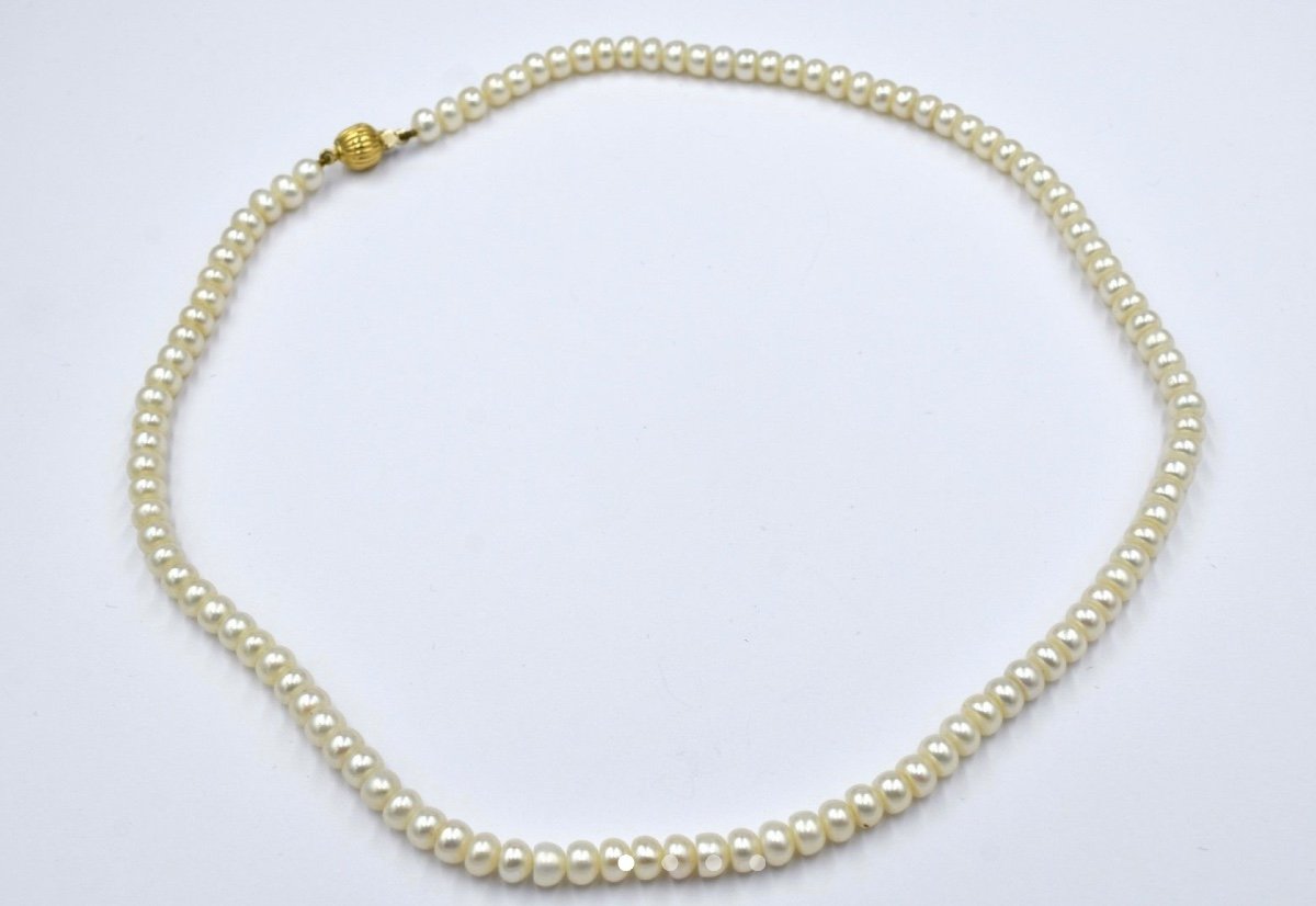 Collier Perles De Culture Fermoir Or 41,5 Cm-photo-4