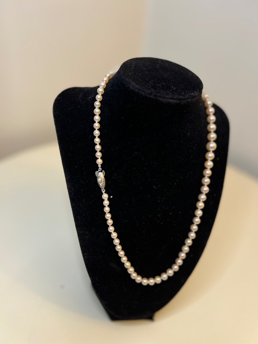 Necklace 73 Cultured Pearls Silver Clasp 50 Cm-photo-3