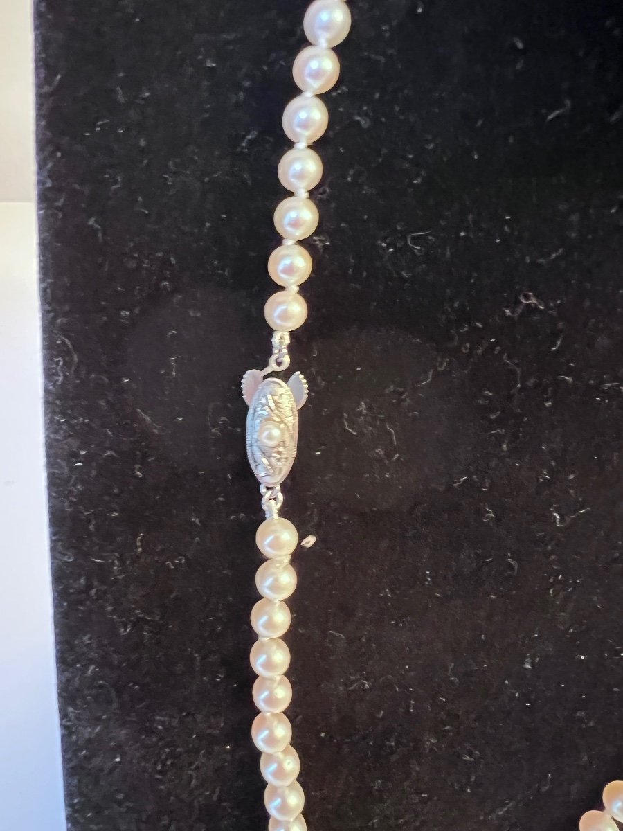 Necklace 73 Cultured Pearls Silver Clasp 50 Cm-photo-4