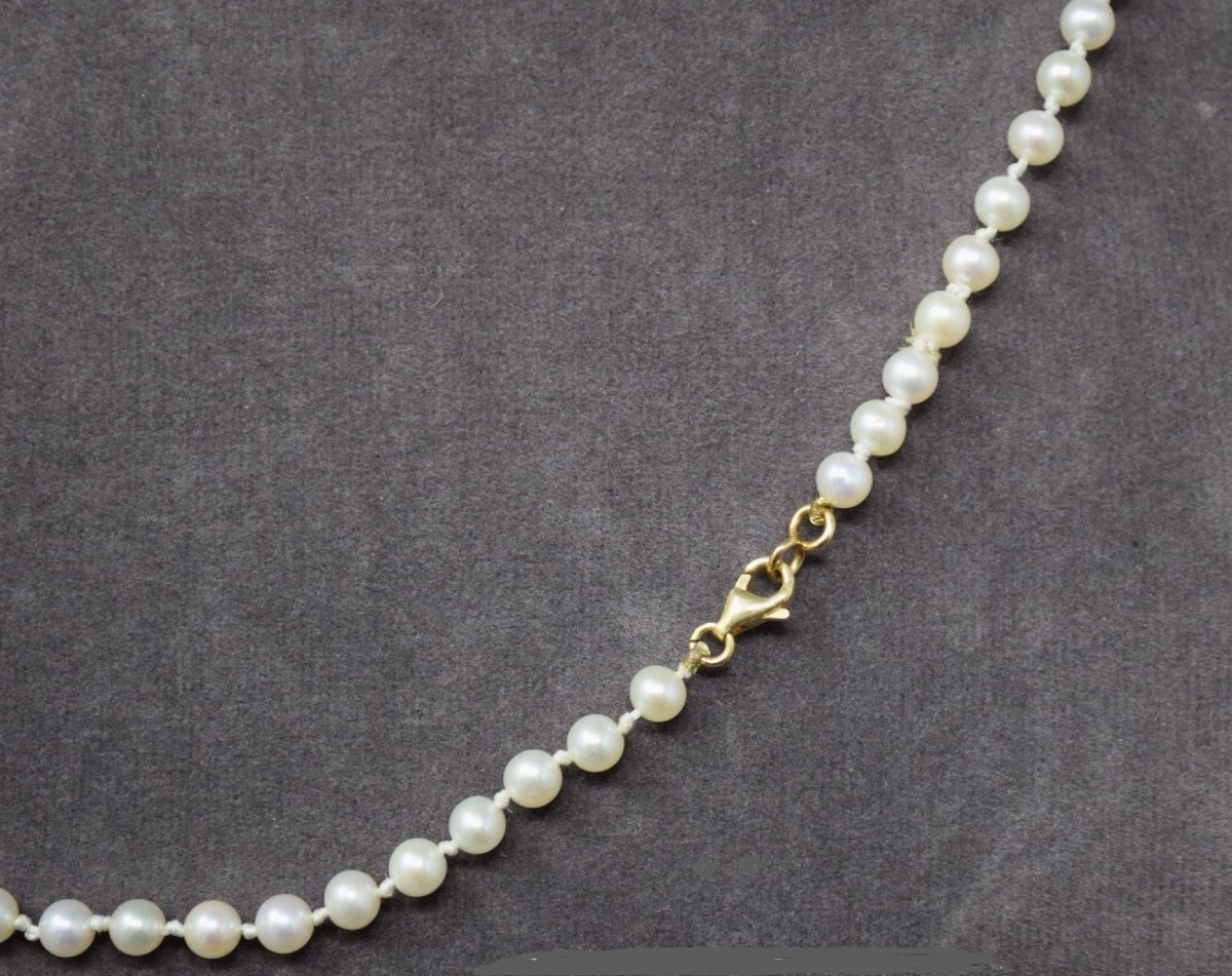 Collier 92 Perles De Culture Fermoir Or 18k 53cm-photo-2