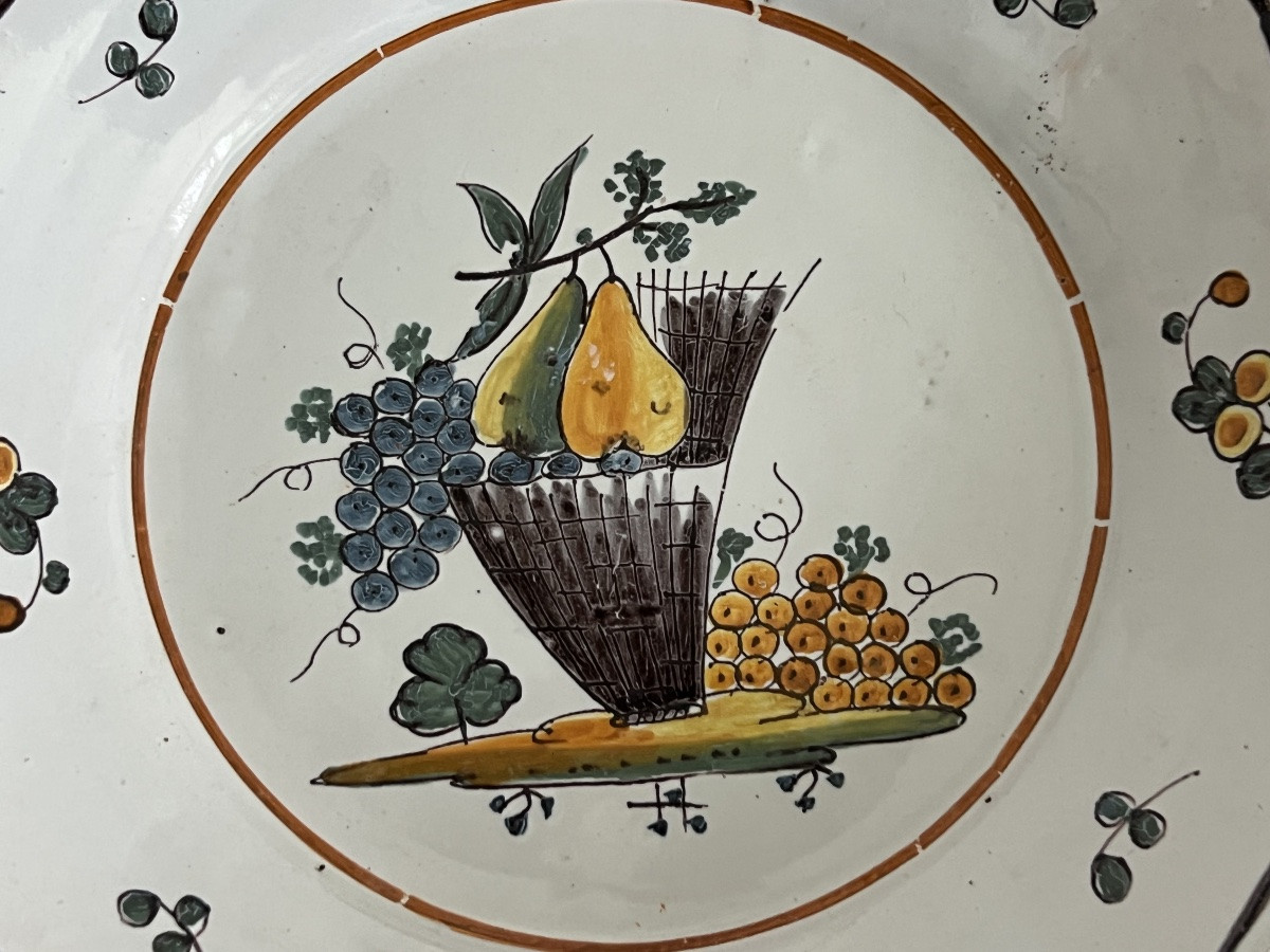 2 Nevers Earthenware Plates, 18th Century-photo-1
