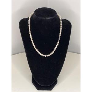 Collier Perles De Culture Fermoir Argent 41,5 Cm Pb 15,86 Gr