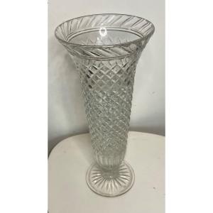 Tres Grand Vase En Cristal 50 Cm